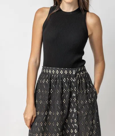 Lilla P Perfect Rib Sweater Tank Top In Black