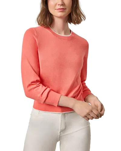 Lilla P Pico Edge Crewneck Linen-blend Sweater In Red