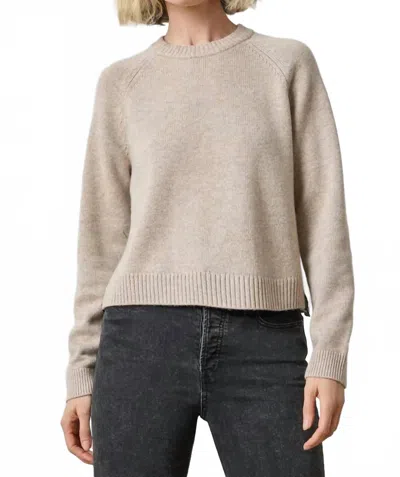 Lilla P Pleat Back Raglan Sweater In Wheat In Neutral