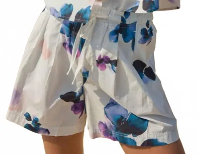 Lilla P Pleat Waist Short In Orchid Print In Neutral
