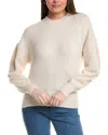 Lilla P Pleated Sleeve Crewneck Wool-blend Sweater In White