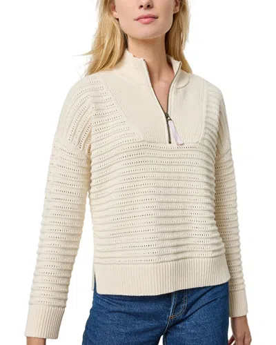LILLA P LILLA P POINTELLE 1/2-ZIP SWEATER