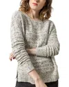 Lilla P Pointelle Boatneck Linen-blend S Sweater In Gray