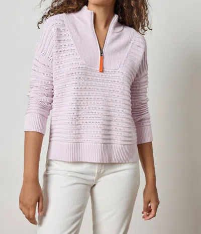 Lilla P Pointelle Half Zip Sweater In Freesia In Multi