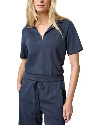 Lilla P Polo Popover Top In Blue