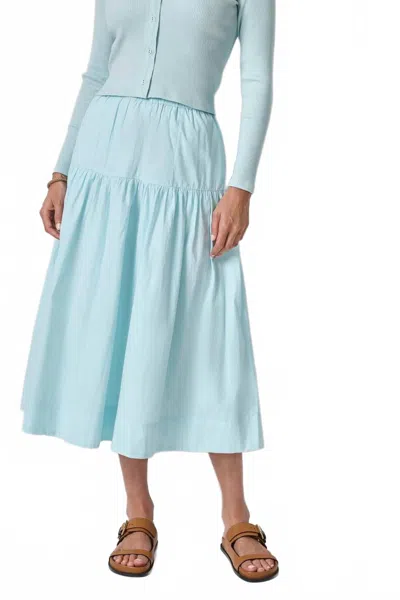 Lilla P Popline York Stripe Skirt In Seabreeze In Blue