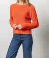 LILLA P RAGLAN CREWNECK SWEATER IN PERSIMMON