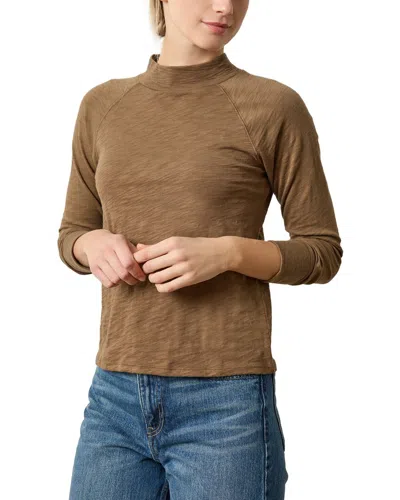 Lilla P Raglan Mock Neck Top In Truffle In Brown