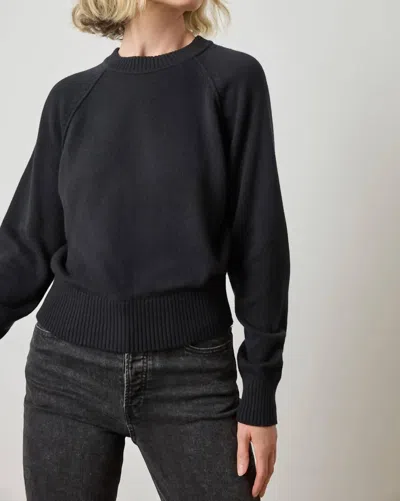 Lilla P Raglan Sweatshirt In Black In Metallic