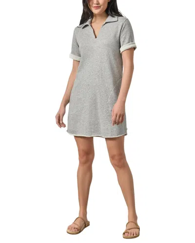 Lilla P Raw Hem Terry Dress In Gray