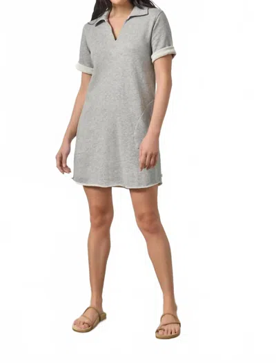 Lilla P Raw Hem Terry Mini Dress In Heather Grey In Gray