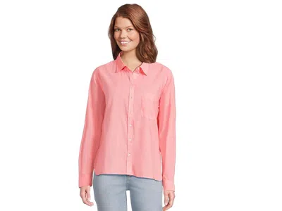 Lilla P Relaxed Long Sleeve Button Down In Pink