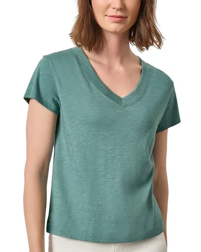 Lilla P Relaxed Short Sleeve V-neck T-shirt In Green