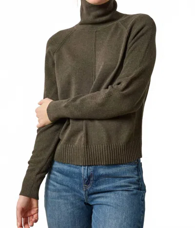 Lilla P Relaxed Turtleneck Sweater In Fern In Gray