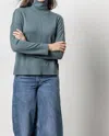 Lilla P Relaxed Turtleneck Sweater In Heron In Multi