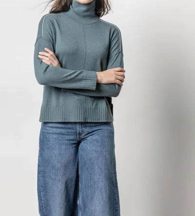 Lilla P Relaxed Turtleneck Sweater In Heron In Multi
