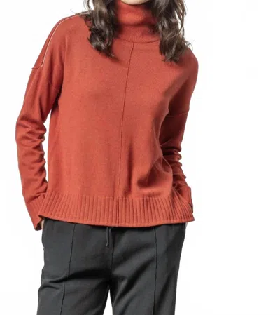 Lilla P Relaxed Turtleneck Sweater In Lava In Orange