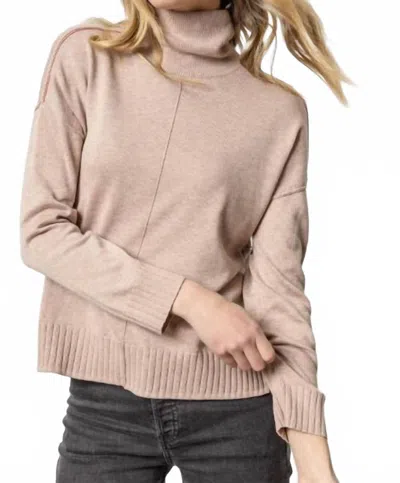 Lilla P Relaxed Turtleneck Sweater In Twig In Neutral