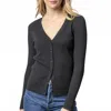 Lilla P Ribbed Cardigan In Black In Black