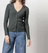 Lilla P Ribbed Cardigan Sweater In Loden In Green