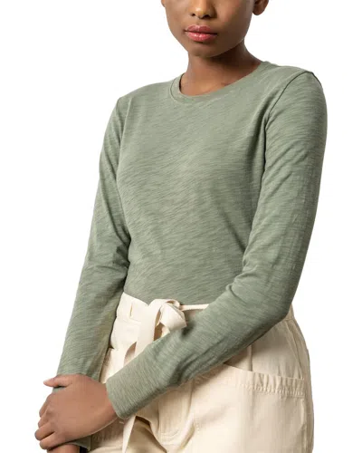 LILLA P RIBBED CUFF CREWNECK TOP