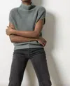Shop Lilla P Ribbed Funnel Neck Sweater In Heron In Multi