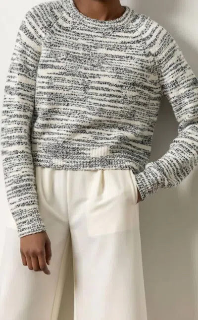 Lilla P Ribbed Neck Raglan Long Sleeve Sweater In Black Space In Multi