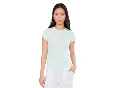 Lilla P Ribbed Slub Crewneck T-shirts In Blue