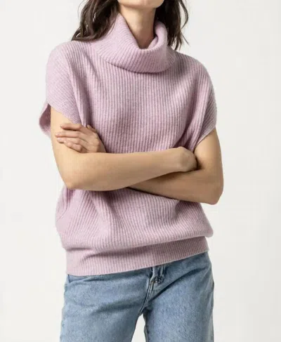 Lilla P Ribbed Turtleneck Sweater In Lilac In Blue