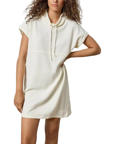 Lilla P Roll Sleeve Seamed Dress In White