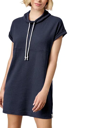 Lilla P Roll Sleeve Seamed Dress In Blue