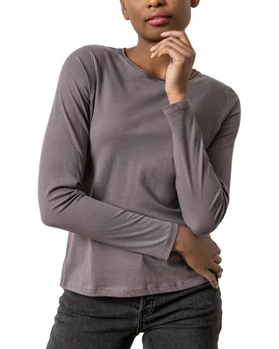 Lilla P Rolled Edge Neckline Shirt In Purple