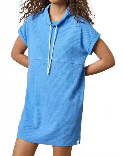 Lilla P Rolled Sleeve Seamed Dress In Bluejay In Multi