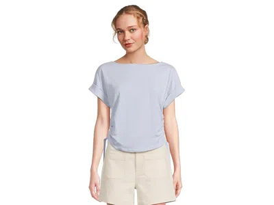 Lilla P Ruched Side Boatneck In Blue