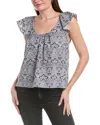 Lilla P Ruffle Sleeve Linen-blend Top