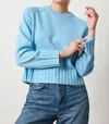 Lilla P Saddle Sleeve Crewneck Sweater In Mystic Blue In Blue