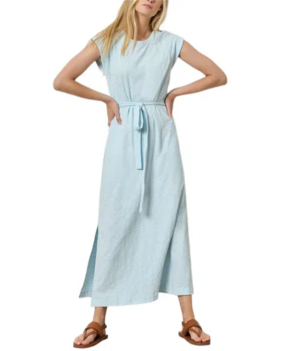 Lilla P Saddle Sleeve Maxi Dress In Blue