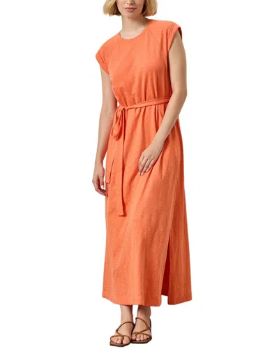 Lilla P Saddle Sleeve Maxi Dress In Orange