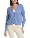 Lilla P Saddle Sleeve V-neck Cardigan In Blue