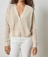 Lilla P Saddle Sleeve V-neck Cardigan In Husk In Neutral