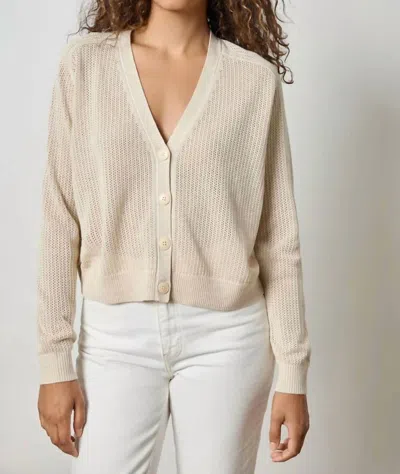 Lilla P Saddle Sleeve V-neck Cardigan In Husk In Neutral