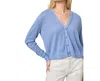 Lilla P Saddle Sleeve V-neck Cardigan In Marlin In Blue