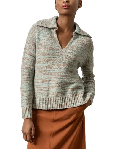 Lilla P Sailor Collar Wool-blend Sweater In Blue