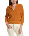 Lilla P Scalloped Collar Sweater In Orange