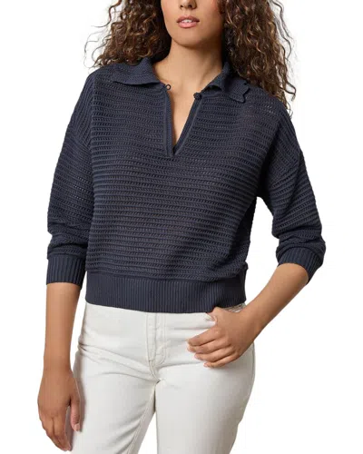 Lilla P Scalloped Collar Sweater In Black