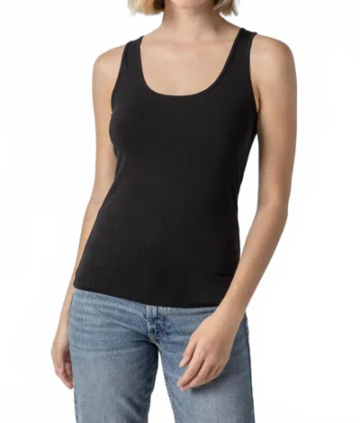 Lilla P Scoop Tank Top In Black