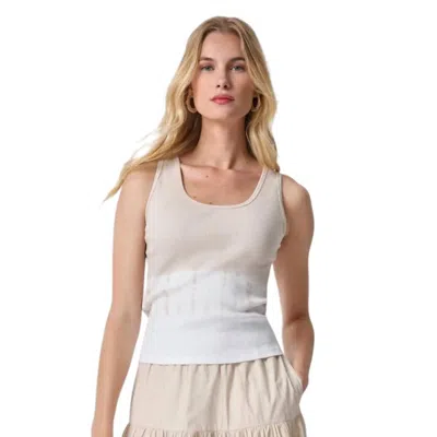 Lilla P Scoopneck Sleeveless Tank In Bamboo Dye In White