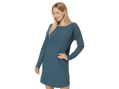 Lilla P Seamed Boatneck Dress In Blue