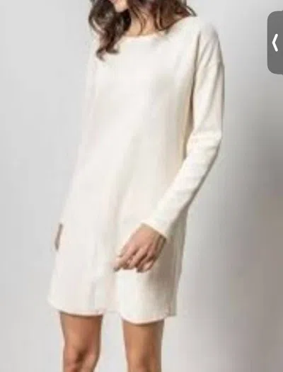 Lilla P Seamed Boatneck Dress In Talc In Red