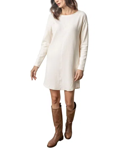 Lilla P Seamed Boatneck Dress In White